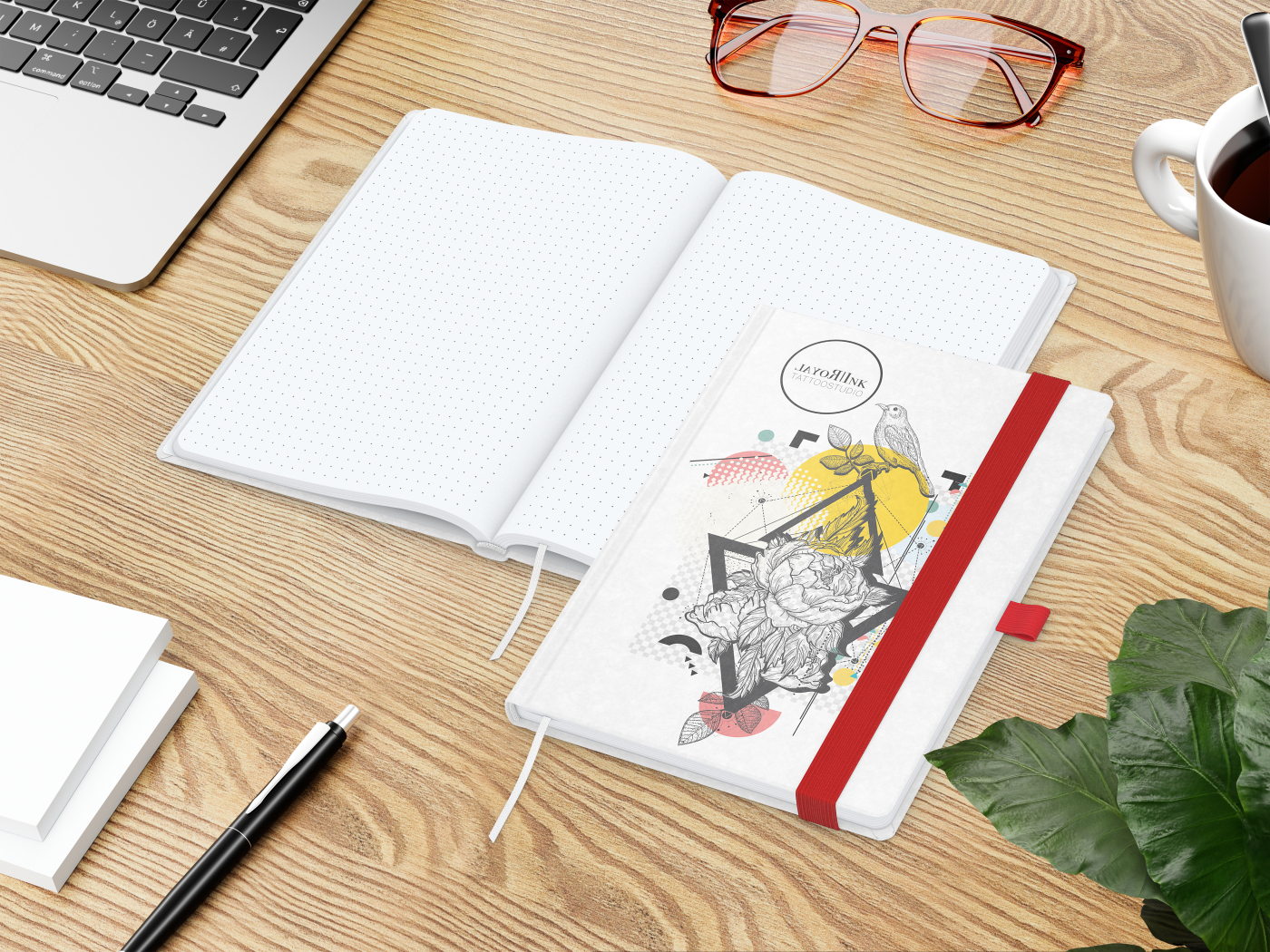 Notizbuch Match-Book Naturpapier-Hardcover individuell bedruckt
