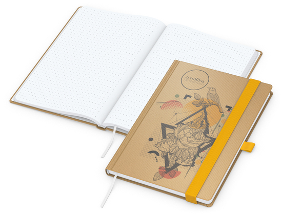 Notizbuch Match-Book Naturpapier-Hardcover individuell bedruckt