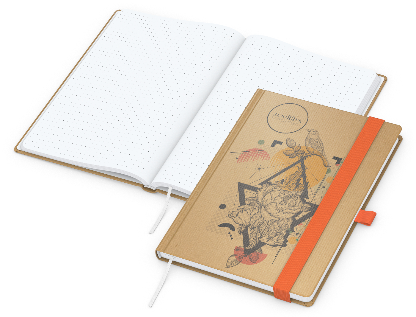 Notizbuch Match-Book Naturpapier-Hardcover individuell bedruckt