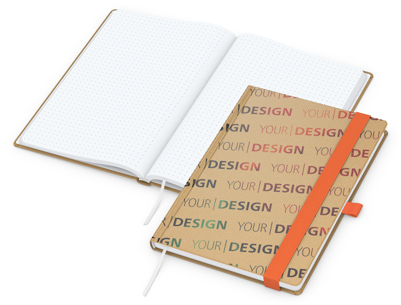 Notizbuch Match-Book Naturpapier-Hardcover individuell bedruckt