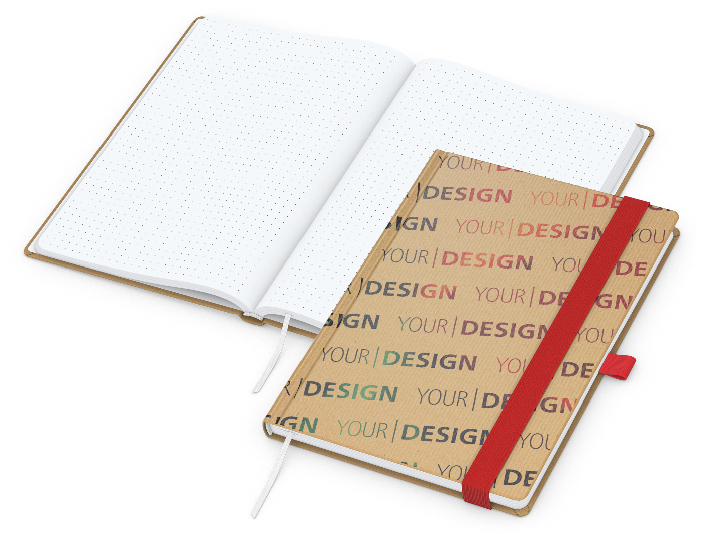 Notizbuch Match-Book Naturpapier-Hardcover individuell bedruckt