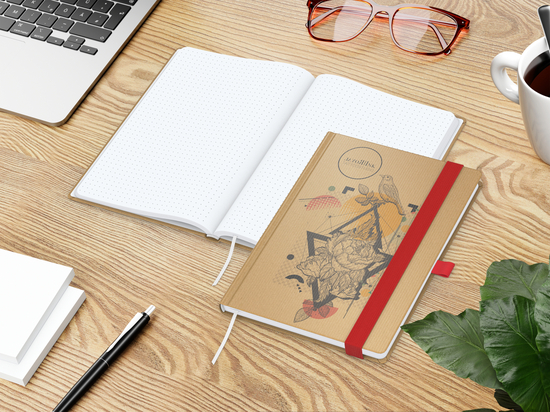 Notizbuch Match-Book Naturpapier-Hardcover individuell bedruckt
