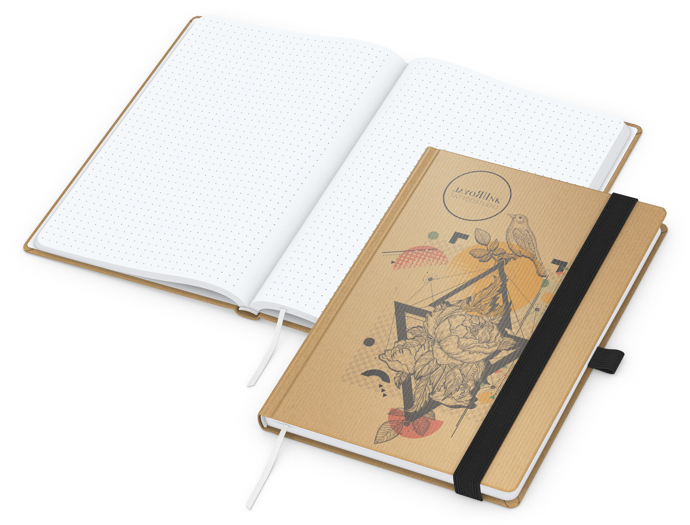 Notizbuch Match-Book Naturpapier-Hardcover individuell bedruckt