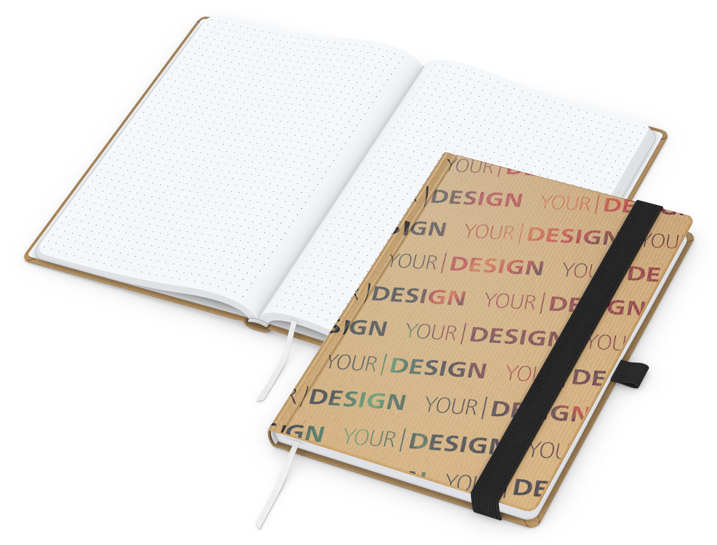 Notizbuch Match-Book Naturpapier-Hardcover individuell bedruckt