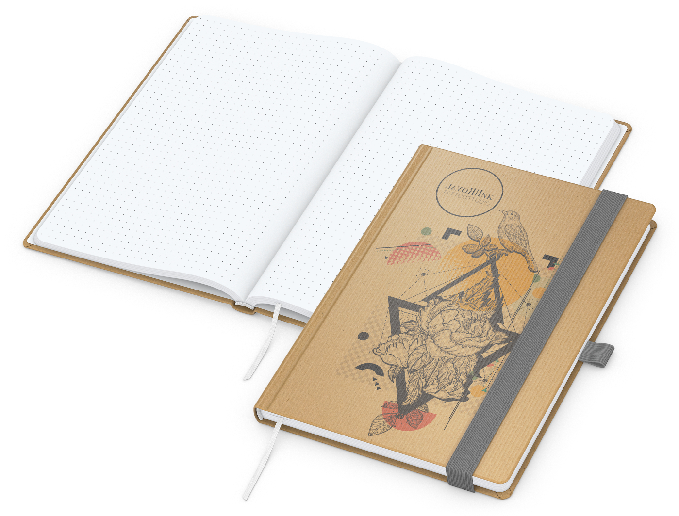 Notizbuch Match-Book Naturpapier-Hardcover individuell bedruckt
