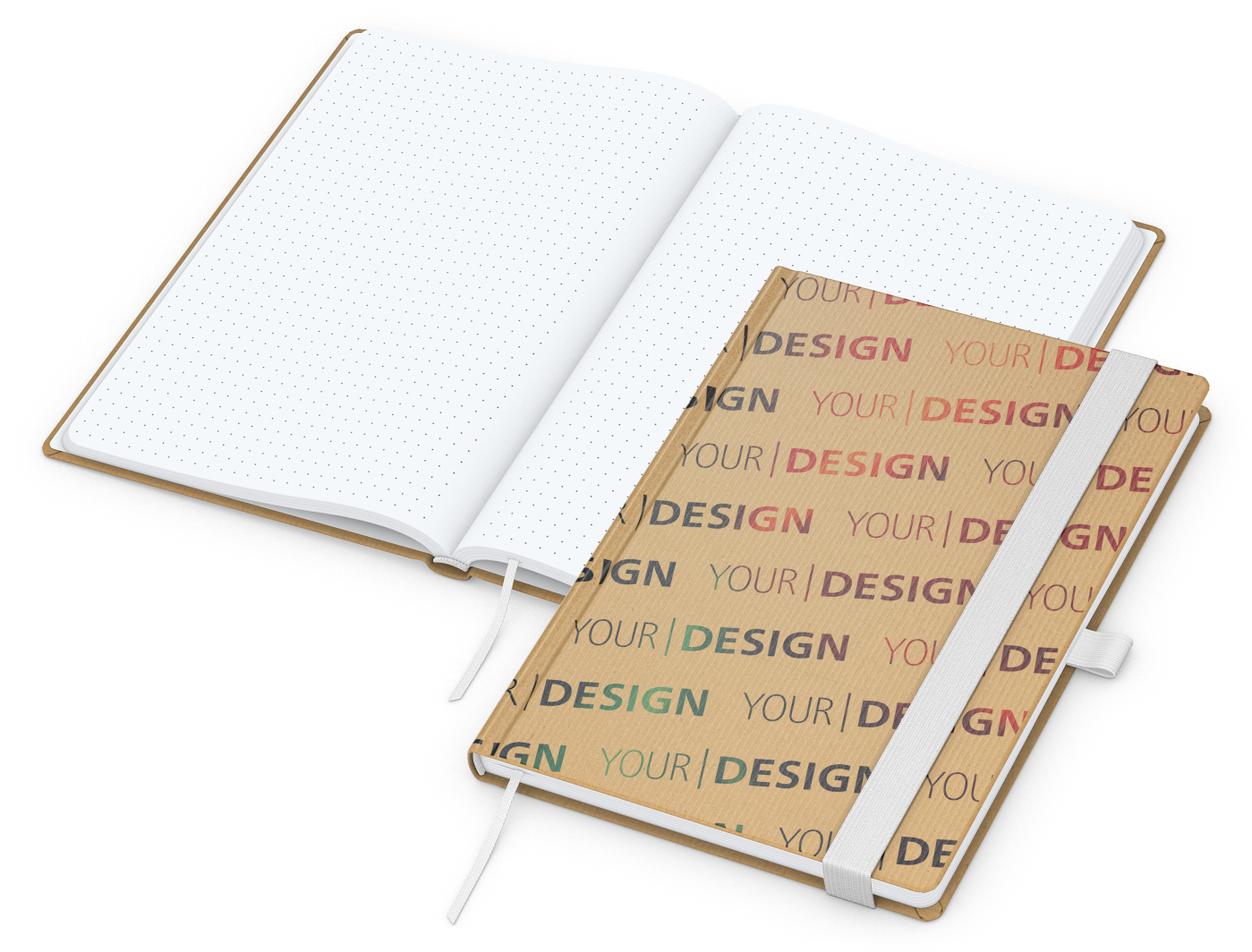 Notizbuch Match-Book Naturpapier-Hardcover individuell bedruckt