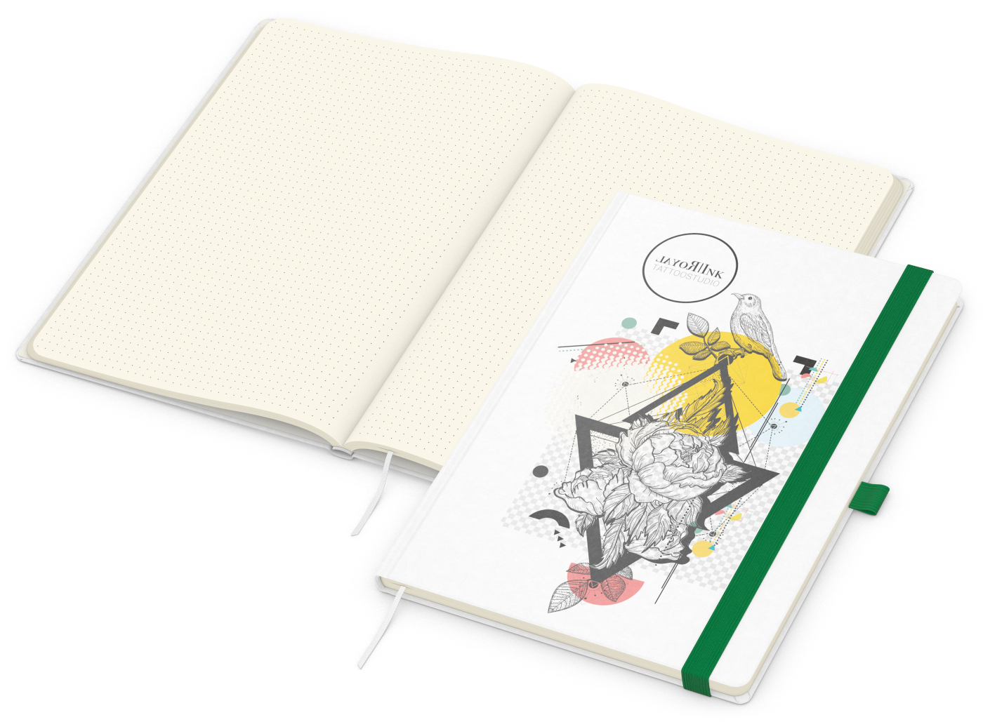 Notizbuch Match-Book Naturpapier-Hardcover individuell bedruckt