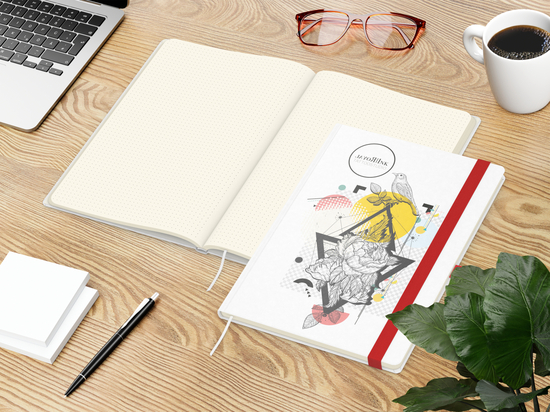 Notizbuch Match-Book Naturpapier-Hardcover individuell bedruckt