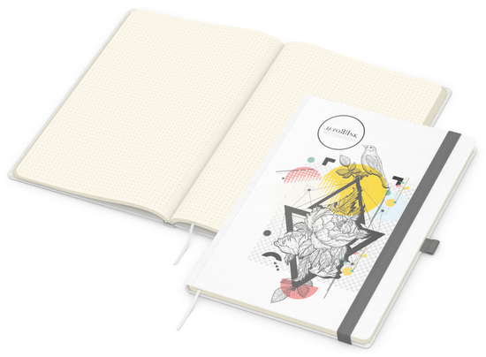 Notizbuch Match-Book Naturpapier-Hardcover individuell bedruckt
