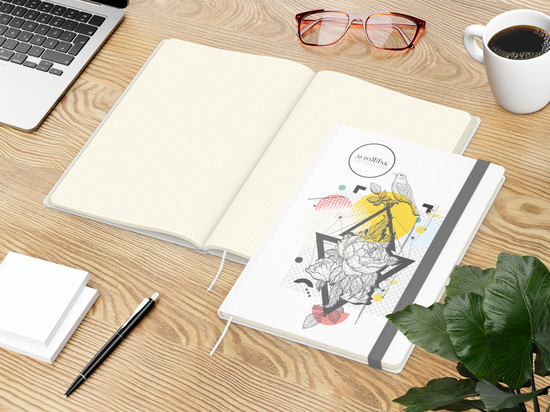 Notizbuch Match-Book Naturpapier-Hardcover individuell bedruckt