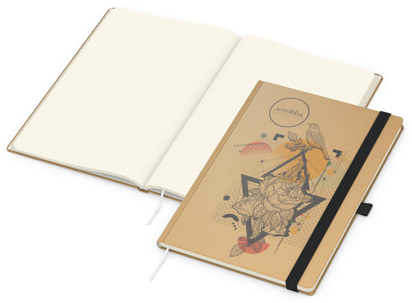 Notizbuch Match-Book Naturpapier-Hardcover individuell bedruckt