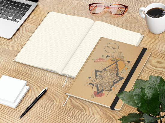 Notizbuch Match-Book Naturpapier-Hardcover individuell bedruckt