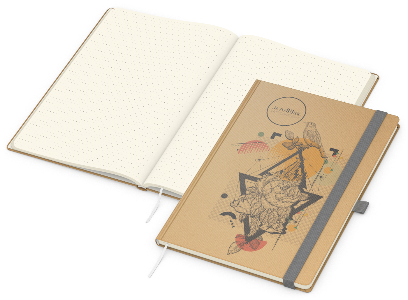 Notizbuch Match-Book Naturpapier-Hardcover individuell bedruckt