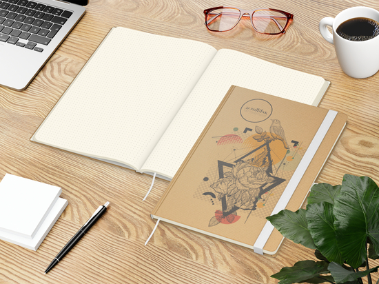 Notizbuch Match-Book Naturpapier-Hardcover individuell bedruckt
