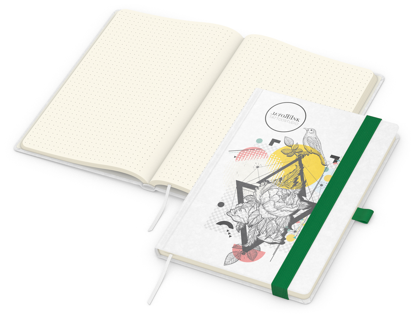 Notizbuch Match-Book Naturpapier-Hardcover individuell bedruckt