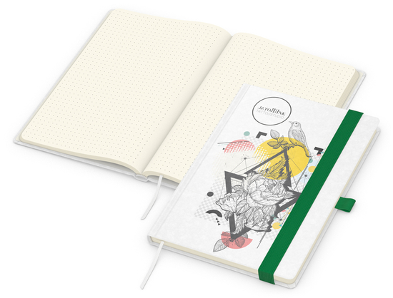Notizbuch Match-Book Naturpapier-Hardcover individuell bedruckt