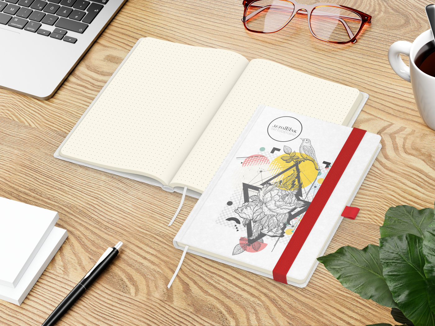 Notizbuch Match-Book Naturpapier-Hardcover individuell bedruckt