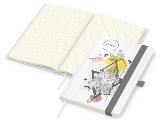 Notizbuch Match-Book Naturpapier-Hardcover individuell bedruckt