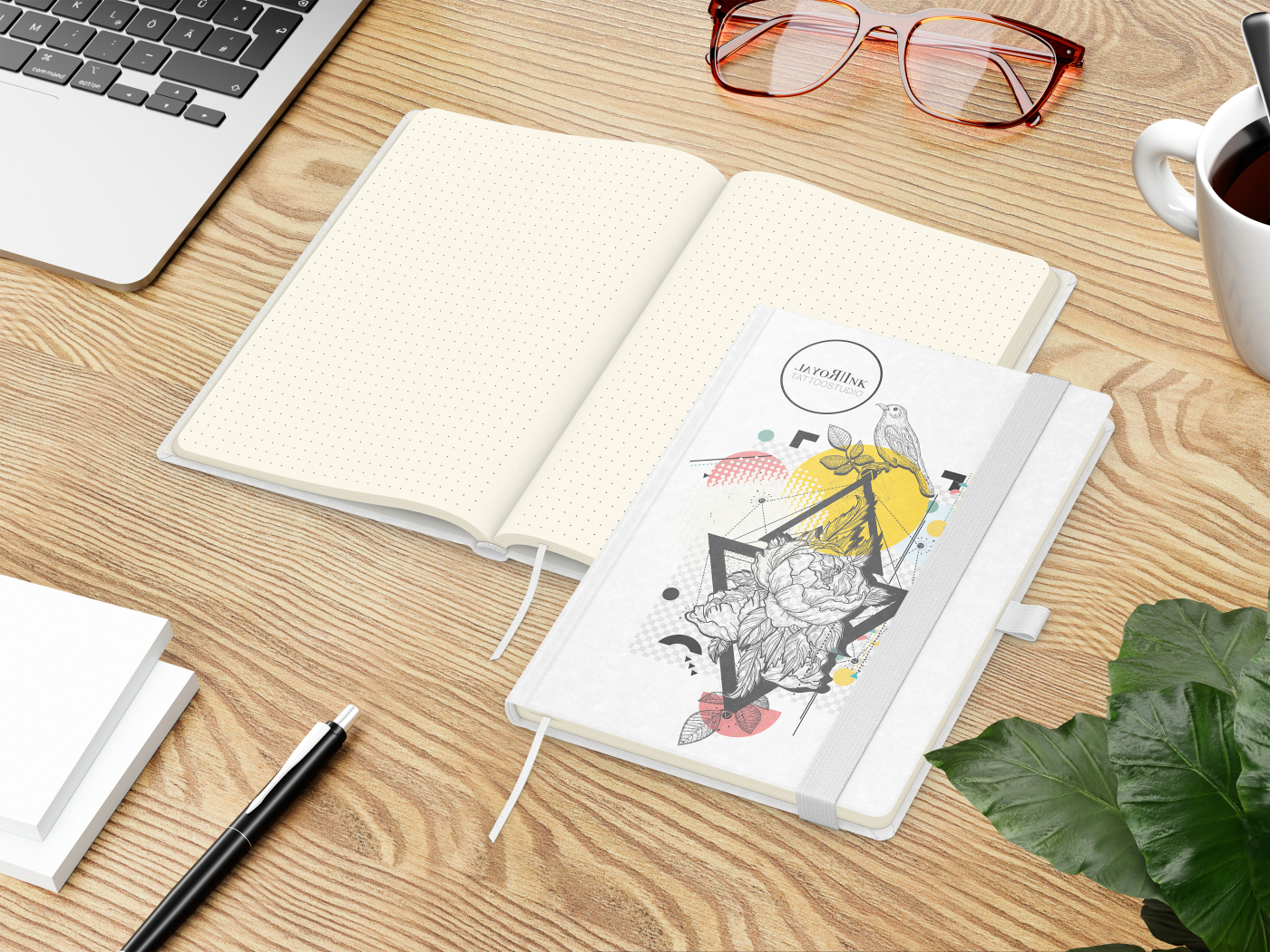 Notizbuch Match-Book Naturpapier-Hardcover individuell bedruckt