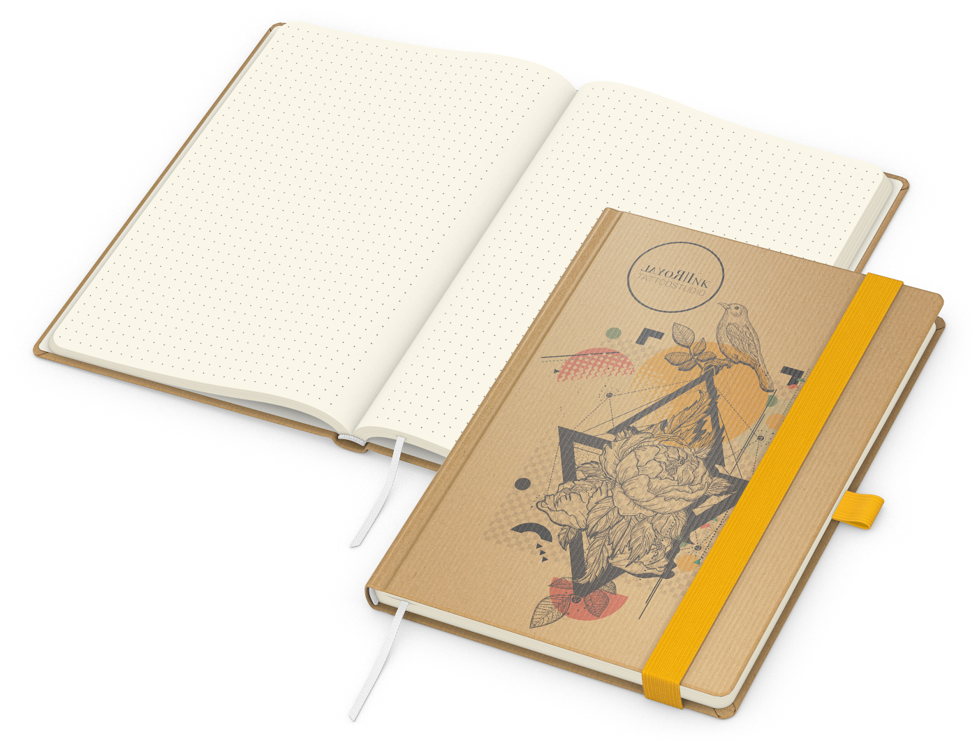 Notizbuch Match-Book Naturpapier-Hardcover individuell bedruckt
