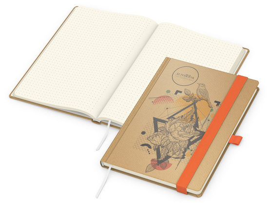 Notizbuch Match-Book Naturpapier-Hardcover individuell bedruckt