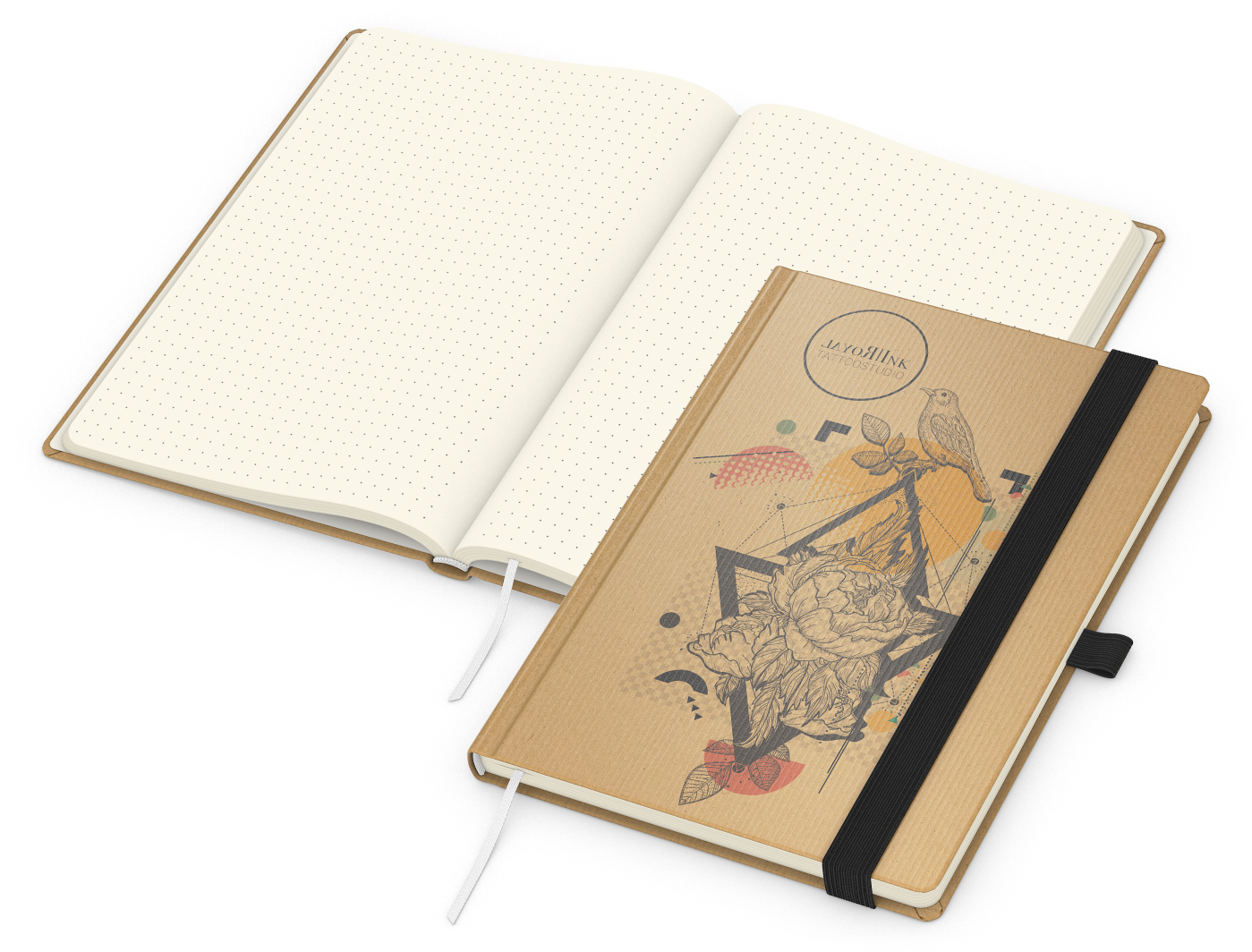 Notizbuch Match-Book Naturpapier-Hardcover individuell bedruckt