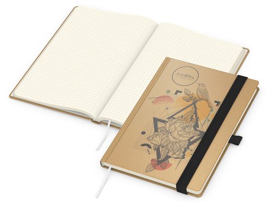 Notizbuch Match-Book Naturpapier-Hardcover individuell bedruckt