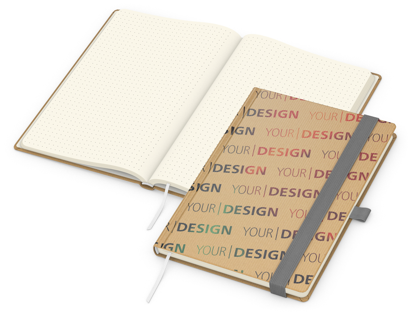 Notizbuch Match-Book Naturpapier-Hardcover individuell bedruckt