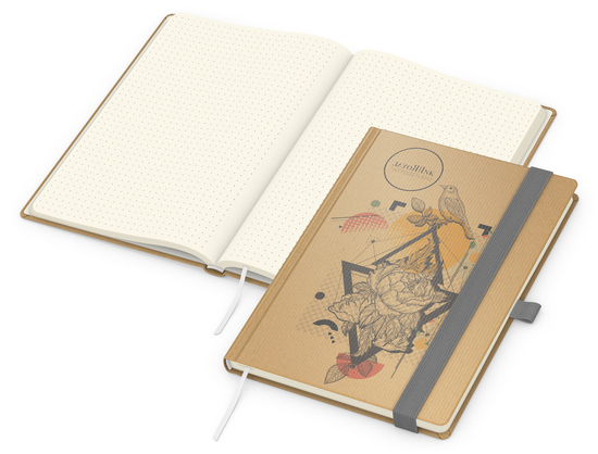 Notizbuch Match-Book Naturpapier-Hardcover individuell bedruckt