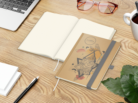 Notizbuch Match-Book Naturpapier-Hardcover individuell bedruckt