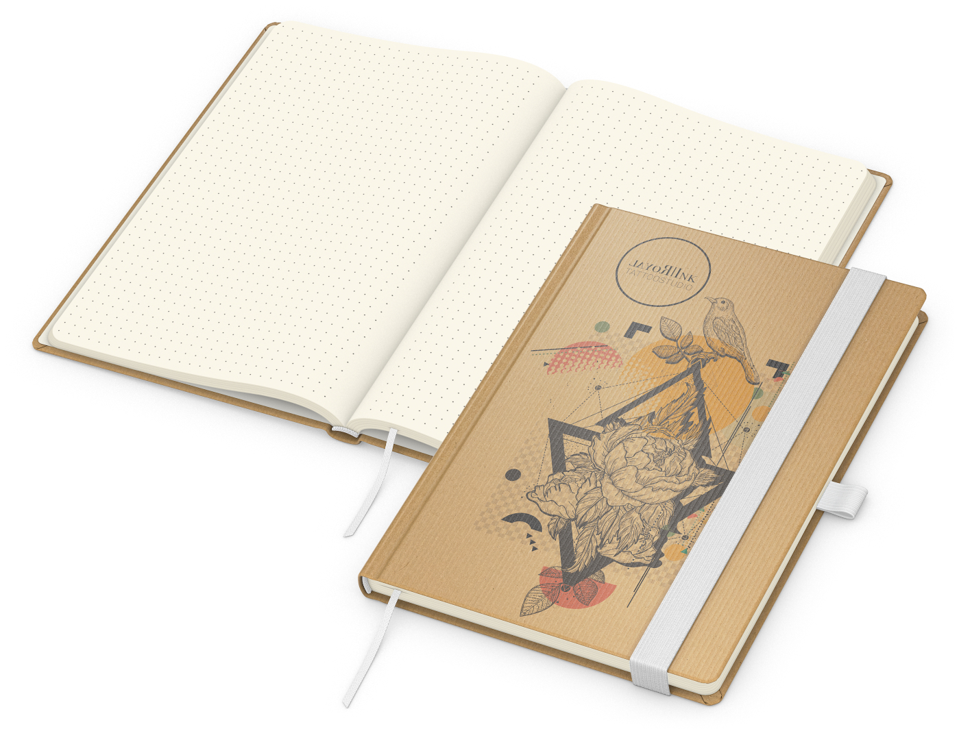 Notizbuch Match-Book Naturpapier-Hardcover individuell bedruckt