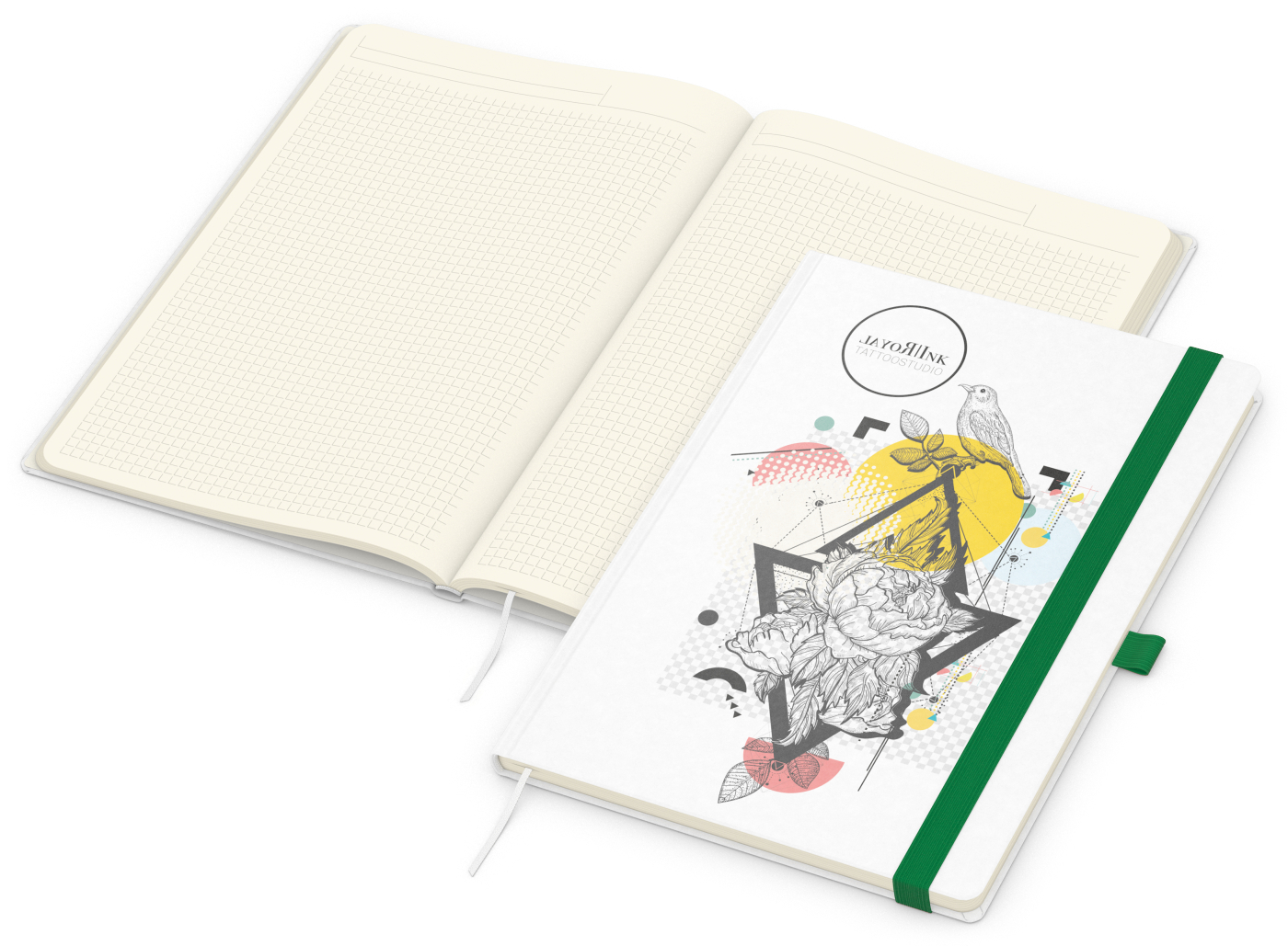 Notizbuch Match-Book Naturpapier-Hardcover individuell bedruckt