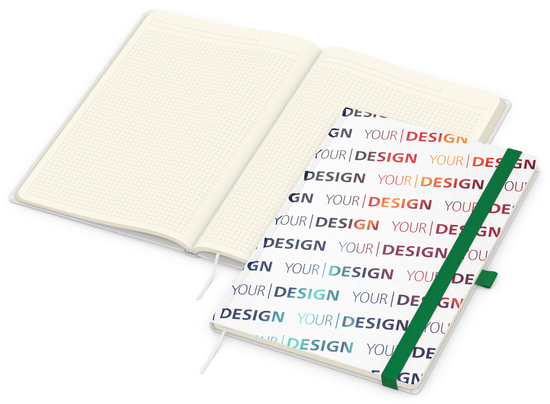 Notizbuch Match-Book Naturpapier-Hardcover individuell bedruckt