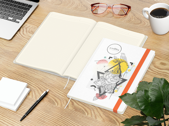 Notizbuch Match-Book Naturpapier-Hardcover individuell bedruckt