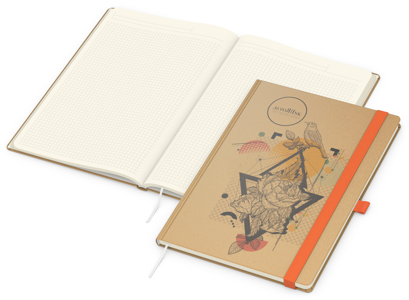 Notizbuch Match-Book Naturpapier-Hardcover individuell bedruckt