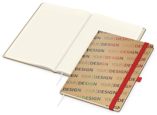 Notizbuch Match-Book Naturpapier-Hardcover individuell bedruckt