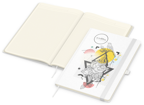 Notizbuch Match-Book Naturpapier-Hardcover individuell bedruckt
