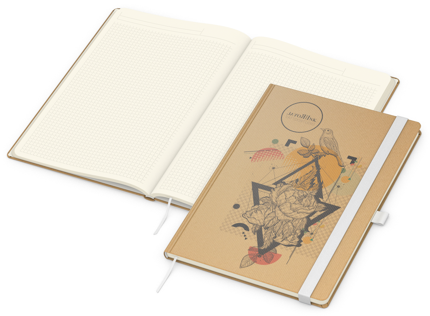 Notizbuch Match-Book Naturpapier-Hardcover individuell bedruckt
