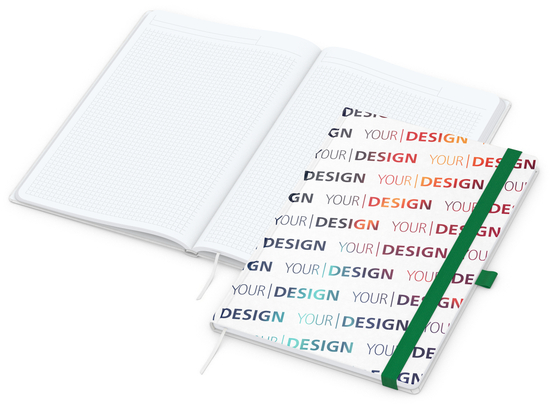 Notizbuch Match-Book Naturpapier-Hardcover individuell bedruckt