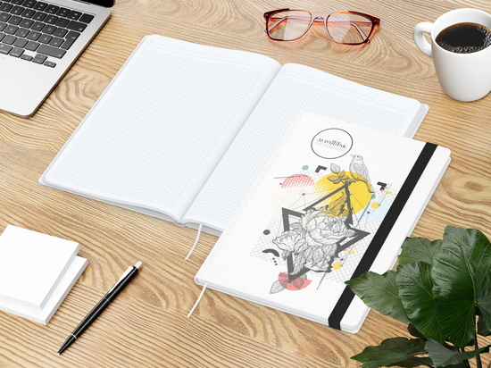 Notizbuch Match-Book Naturpapier-Hardcover individuell bedruckt