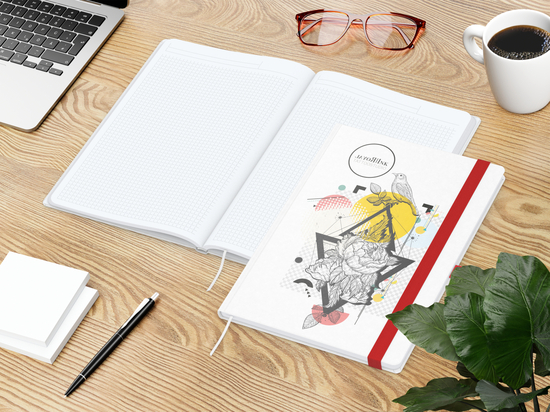 Notizbuch Match-Book Naturpapier-Hardcover individuell bedruckt