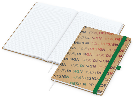 Notizbuch Match-Book Naturpapier-Hardcover individuell bedruckt