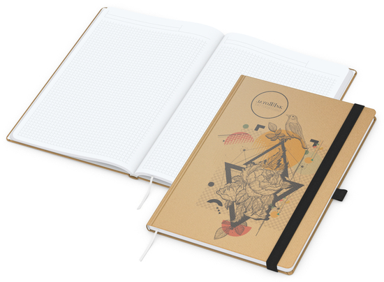 Notizbuch Match-Book Naturpapier-Hardcover individuell bedruckt