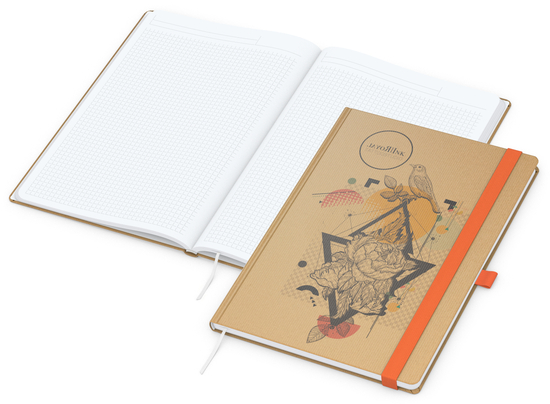 Notizbuch Match-Book Naturpapier-Hardcover individuell bedruckt