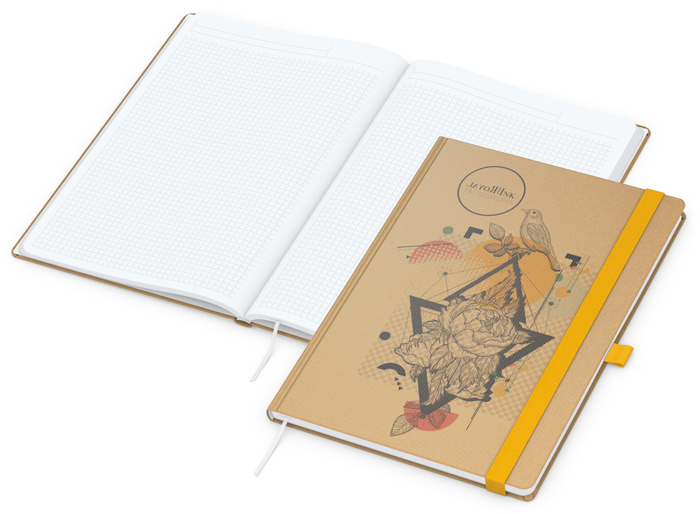 Notizbuch Match-Book Naturpapier-Hardcover individuell bedruckt