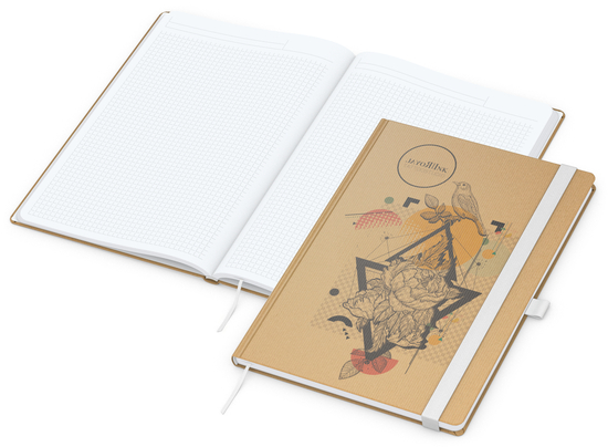 Notizbuch Match-Book Naturpapier-Hardcover individuell bedruckt