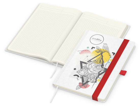 Notizbuch Match-Book Naturpapier-Hardcover individuell bedruckt