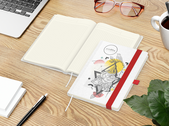 Notizbuch Match-Book Naturpapier-Hardcover individuell bedruckt