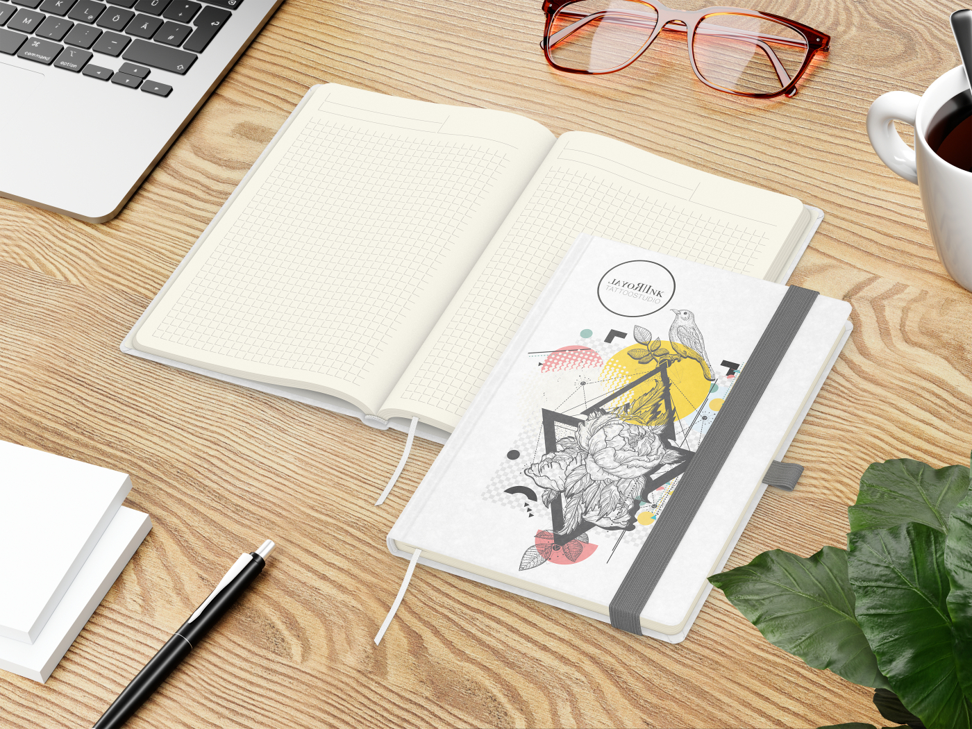 Notizbuch Match-Book Naturpapier-Hardcover individuell bedruckt