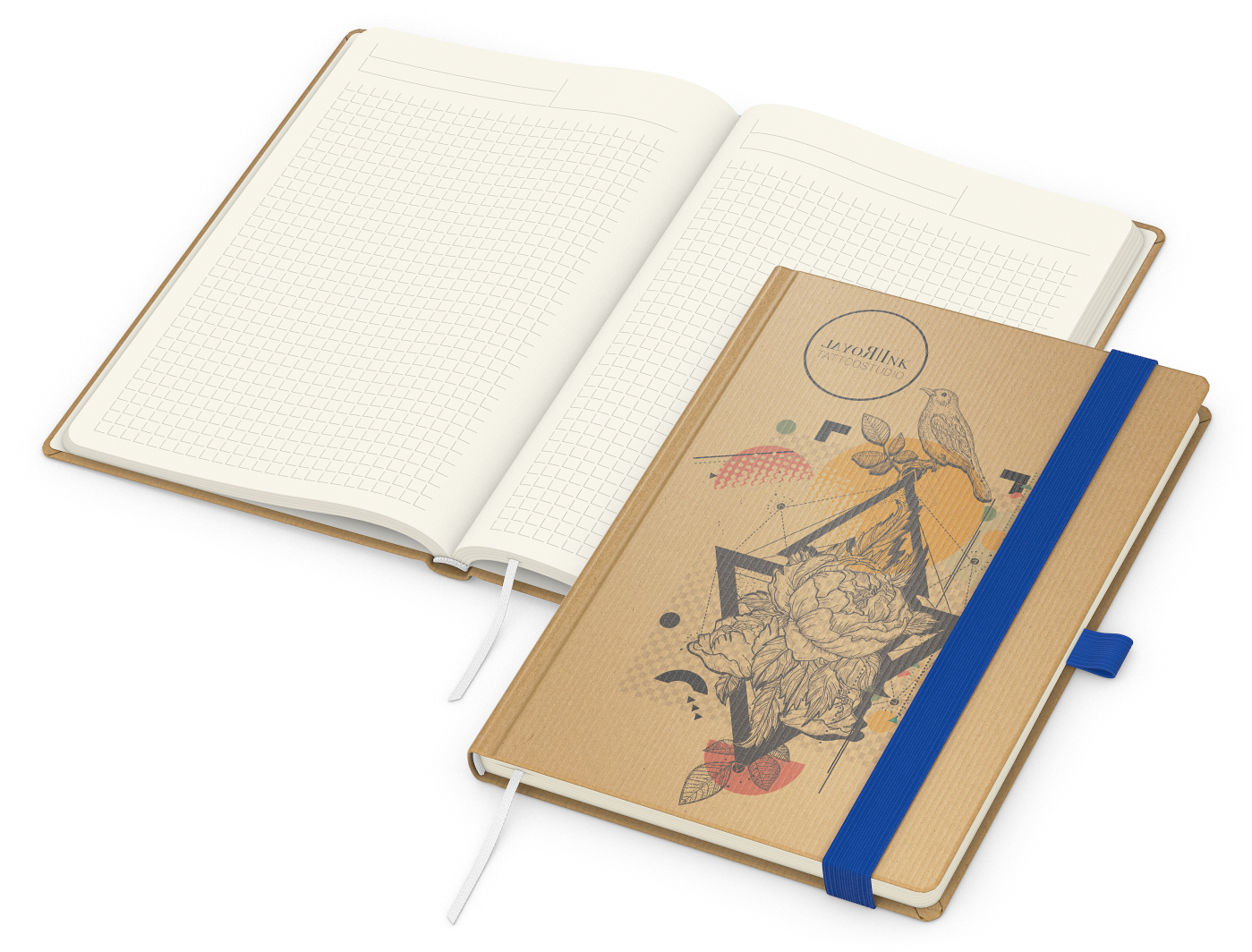 Notizbuch Match-Book Naturpapier-Hardcover individuell bedruckt